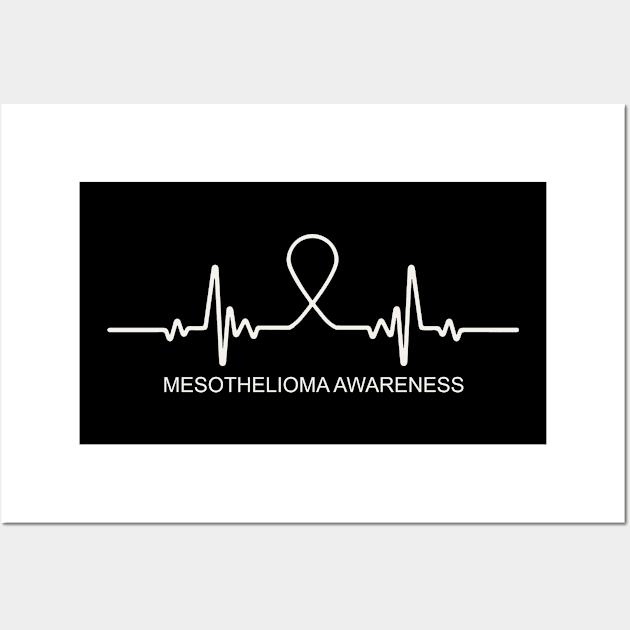 Mesothelioma Awareness Heartbeat - In This Family We Fight Together Wall Art by BoongMie